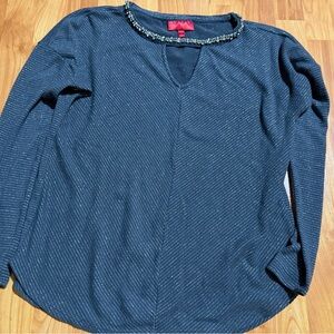 Gray Beaded Women's Top